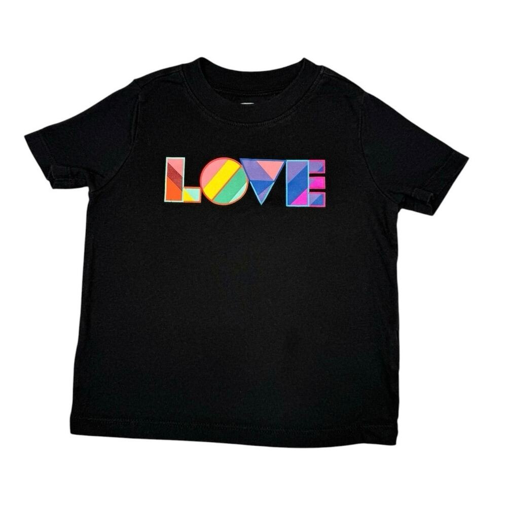 Old Navy T-Shirt Girls Love Black 12-18 Months